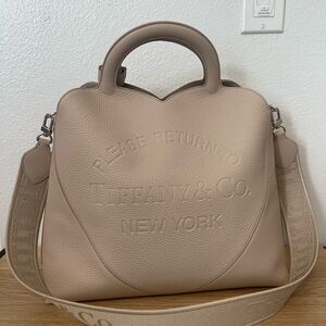 Tiffany & Co. Taupe Leather Shoulder Bag